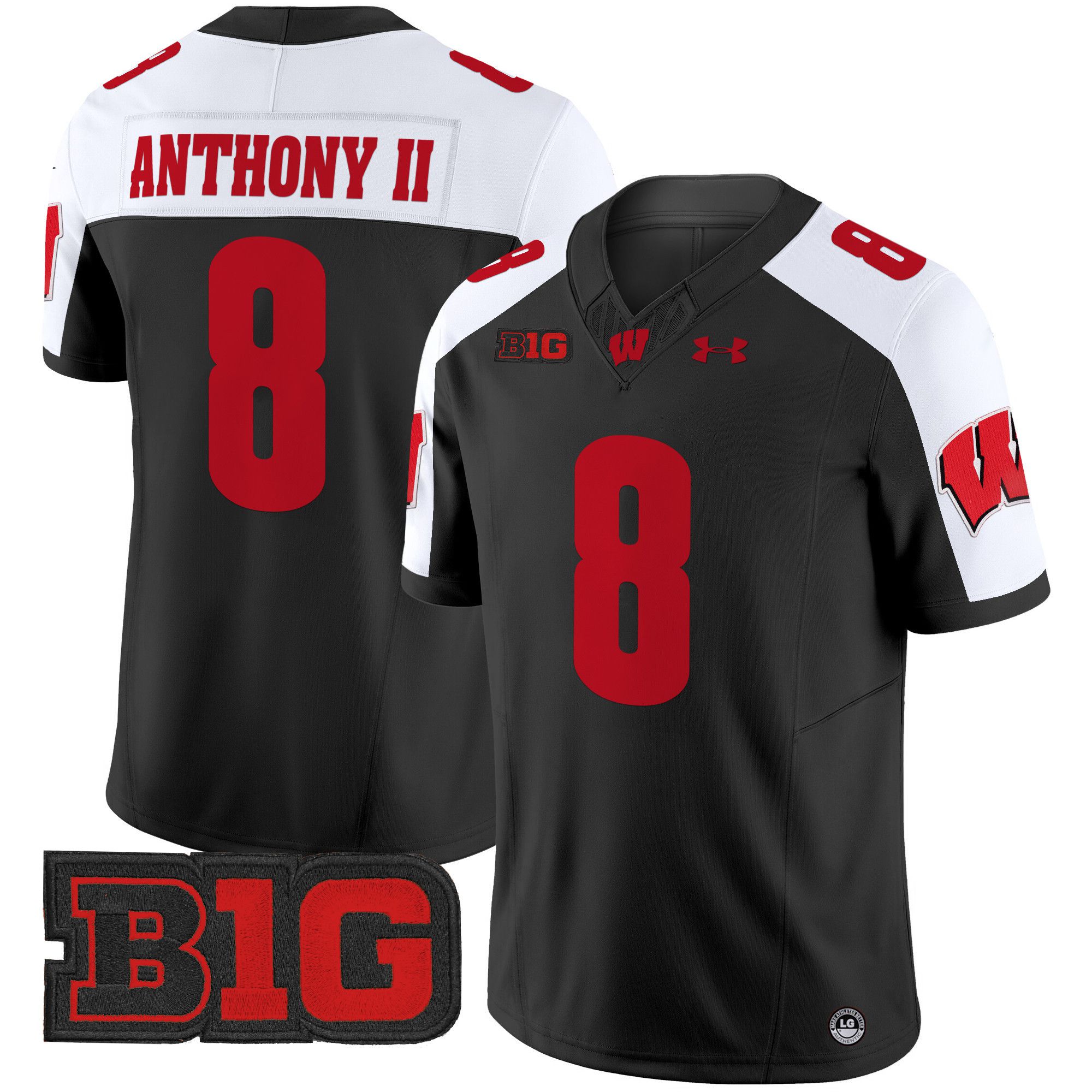 Men Wisconsin Badgers #8 Anthony ii Black 2024 Vapor Limited NCAA Jersey->ncaa teams->NCAA Jersey